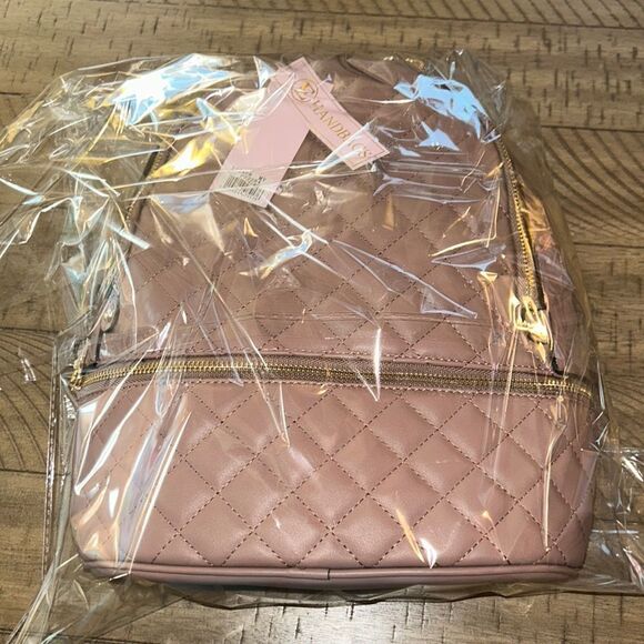 NWT Vegan 🌱 Quilted Backpack 🎒 & Wallet Set Adjustable straps Dusty Rose 🌹 - Picture 10 of 16